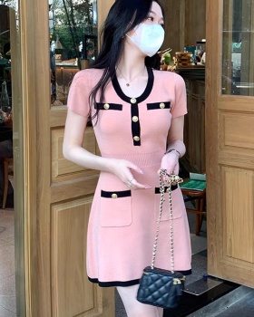 Doll collar fashion and elegant pullover pure summer dress