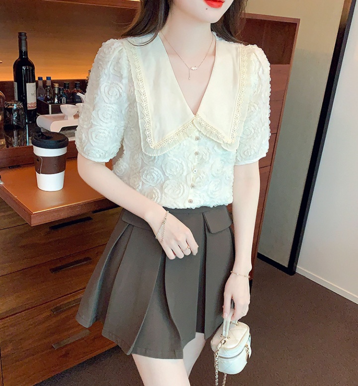 Colors small shirt puff sleeve shirt for women