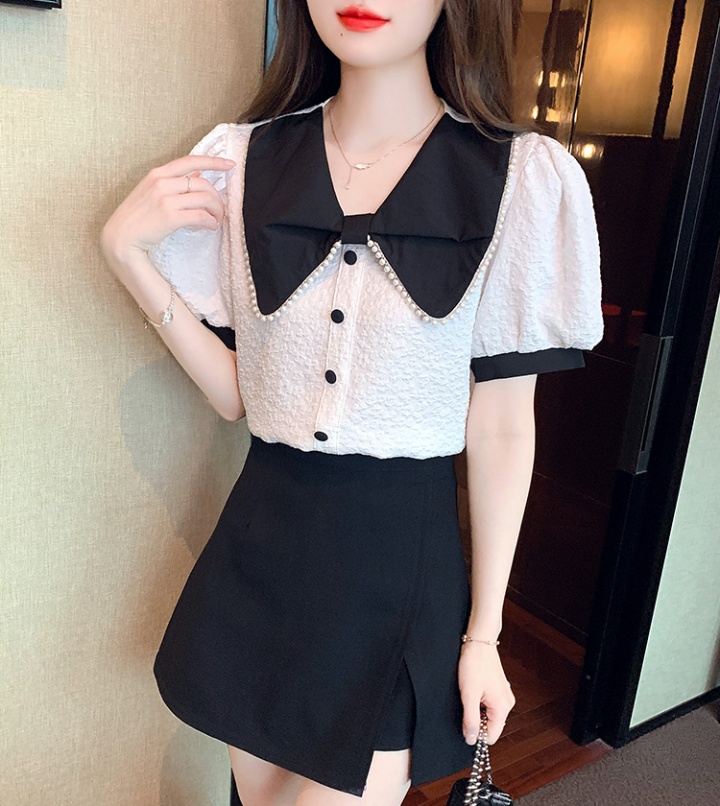 Fat sister puff sleeve tops summer unique shirt for women