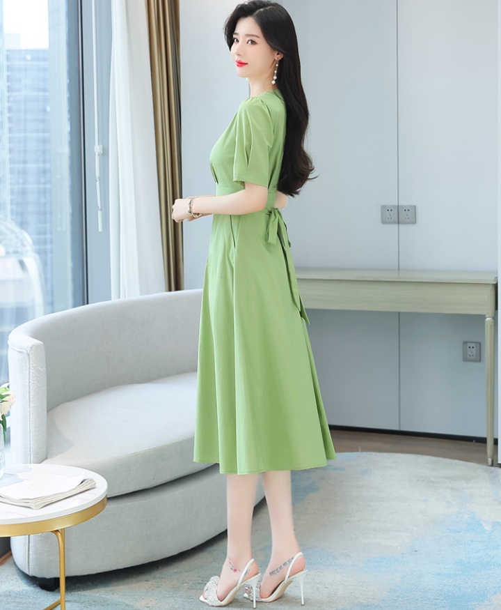Retro big skirt apple-green spring and summer dress