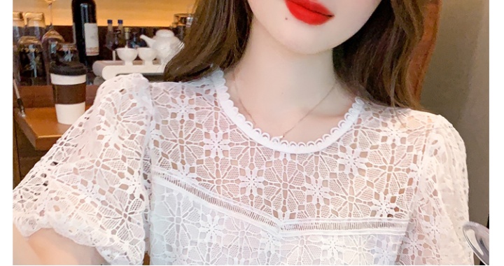 Korean style summer shirt hollow tops for women