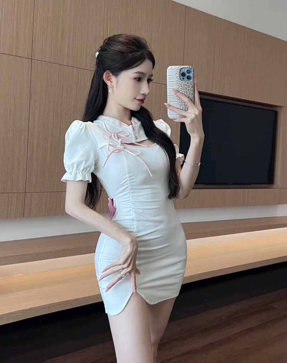 Sexy short sleeve dress package hip cheongsam