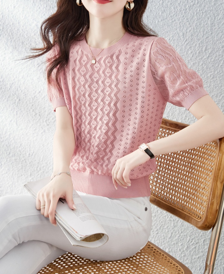 Short sleeve tops simple sweater for women