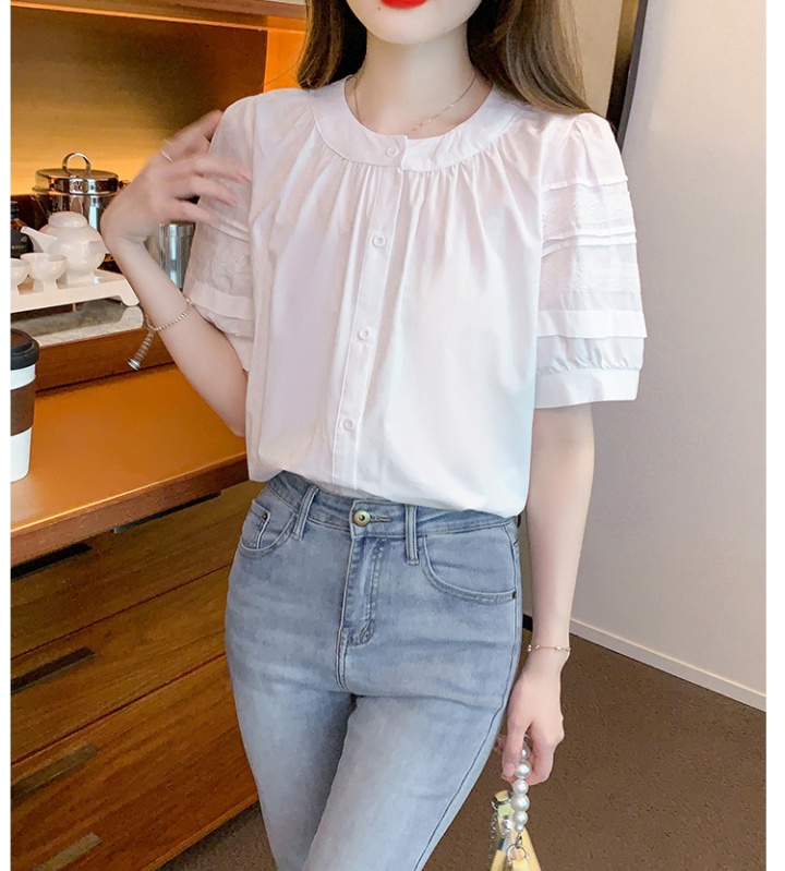 Cotton all-match shirt Korean style tops for women