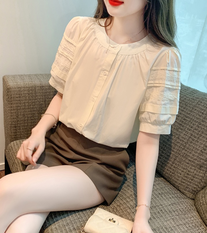 Cotton all-match shirt Korean style tops for women