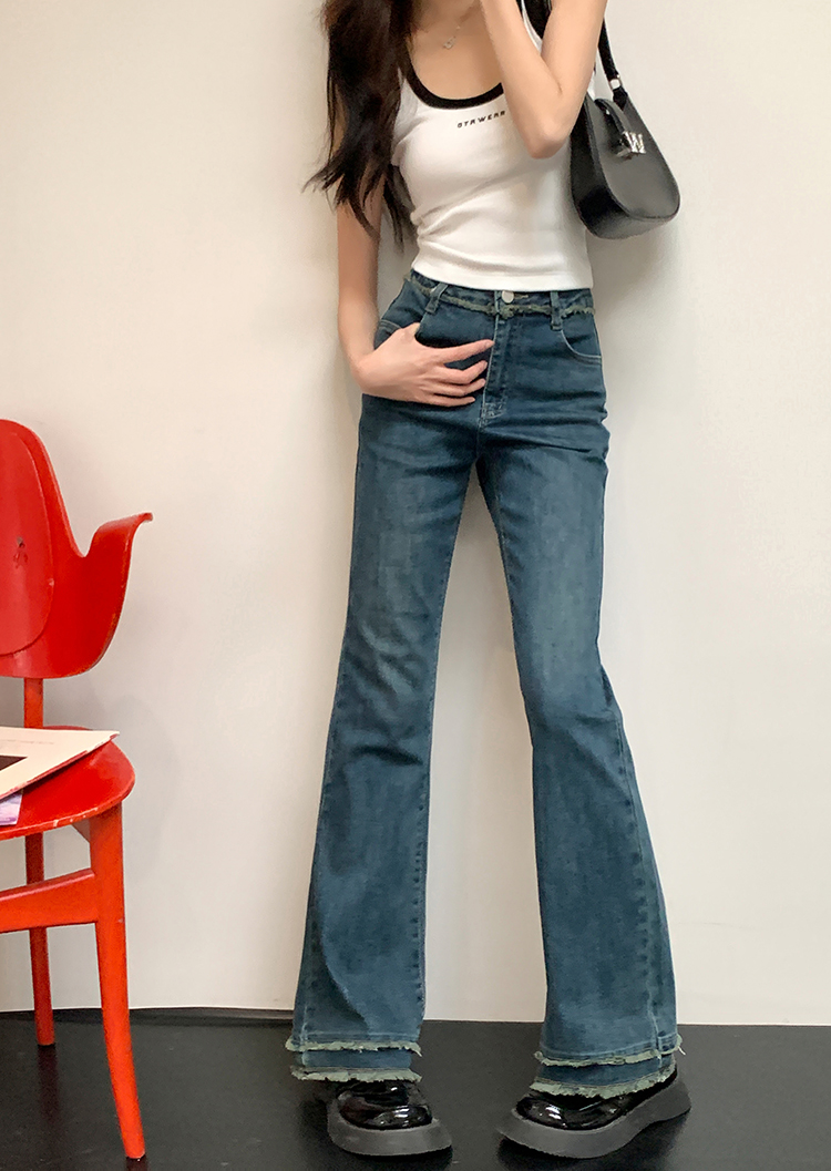 Show high burr jeans micro speaker pants for women