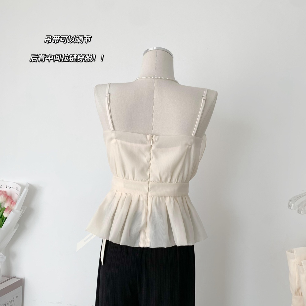 Summer wears outside vest organza thin small shirt for women