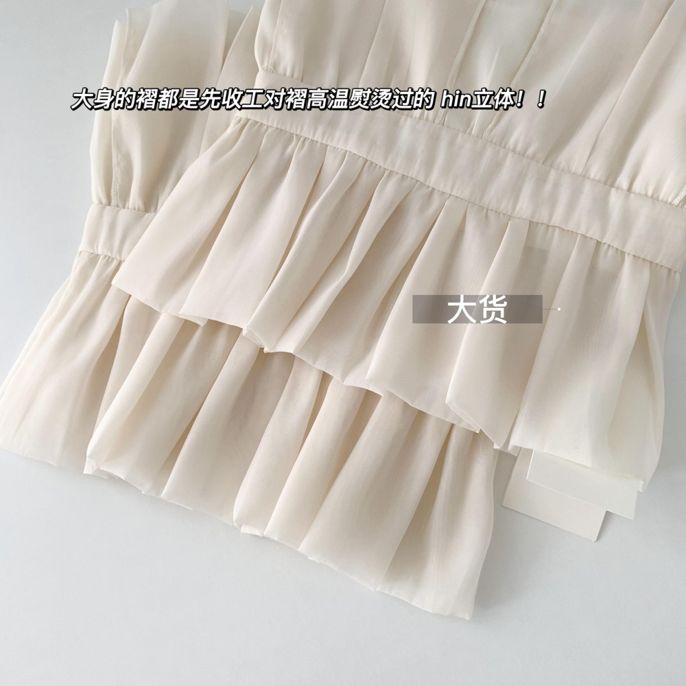 Summer wears outside vest organza thin small shirt for women