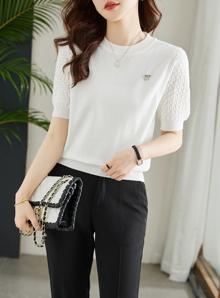 Thin short sleeve tops breathable sweater for women