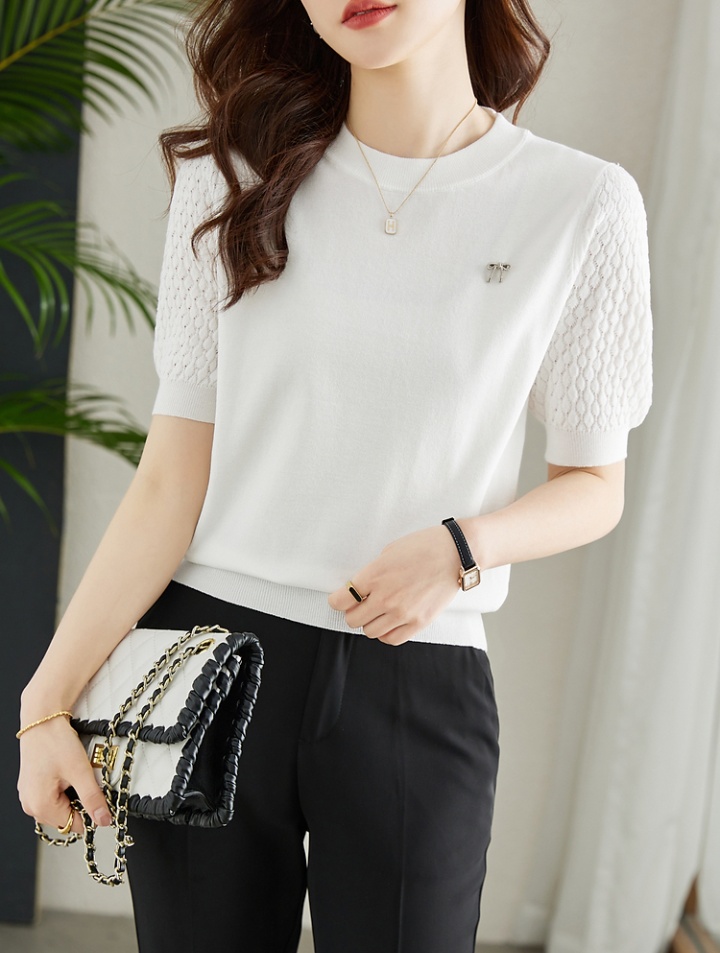 Thin short sleeve tops breathable sweater for women