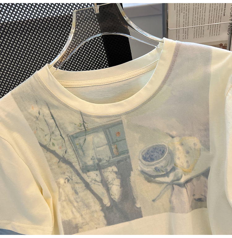 Printing Casual T-shirt short sleeve shirts for women