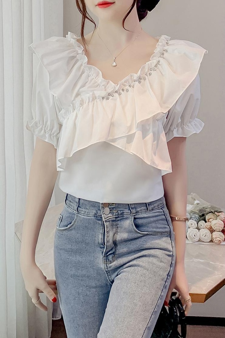 Beading clavicle France style small shirt