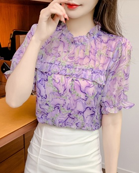 Cover belly loose small shirt floral summer shirt
