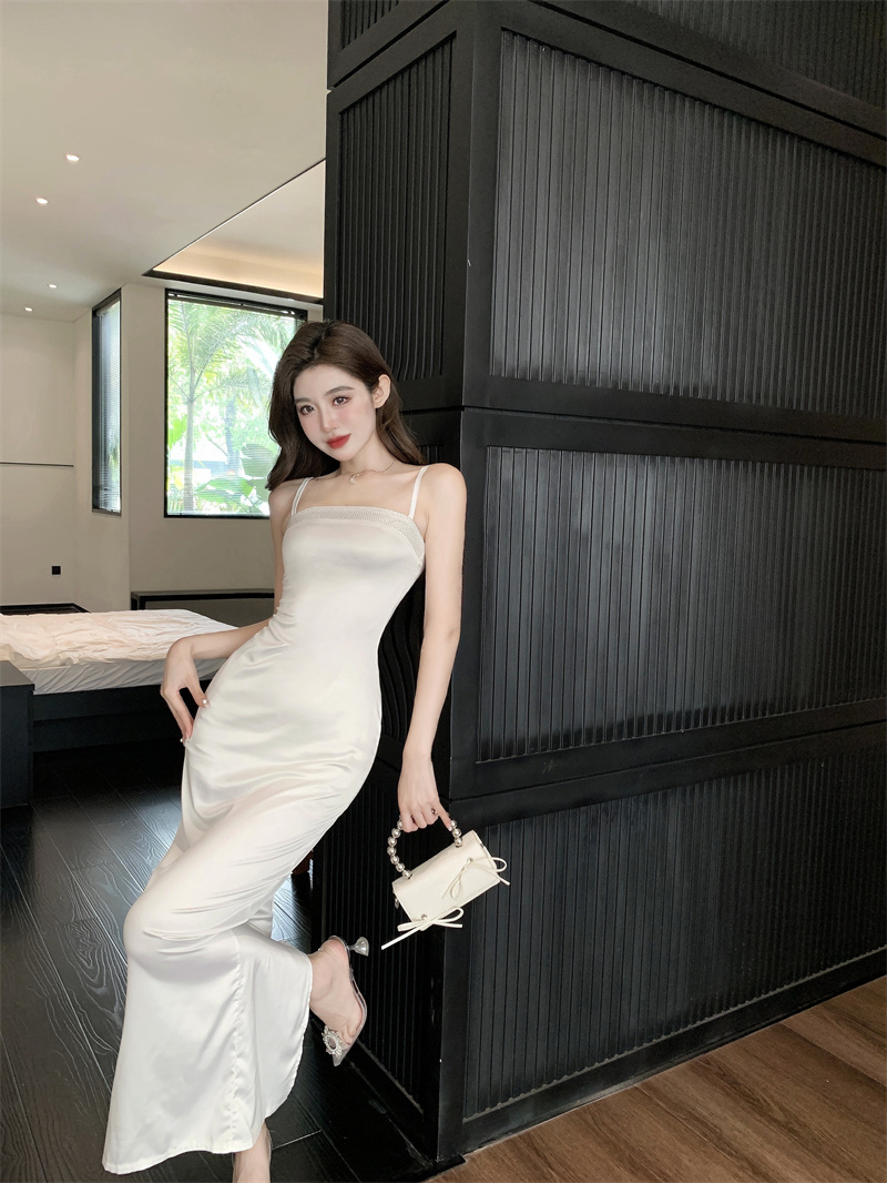 Sling sexy long France style sleeveless dress for women