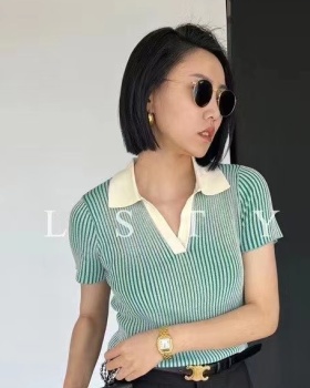 Short sleeve Korean style slim summer tops