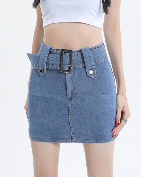Summer denim skirt package hip high waist short skirt