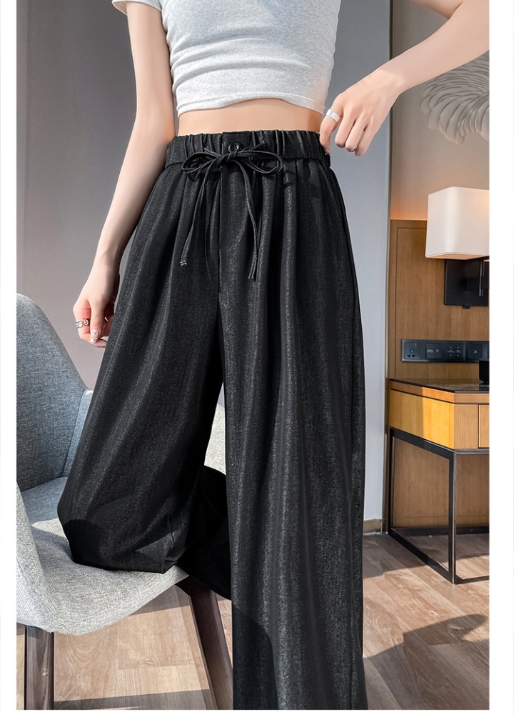 High waist wide leg pants thin casual pants for women