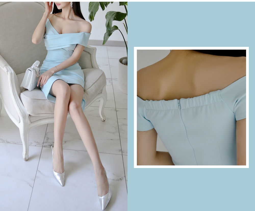 Summer Korean style T-back strapless dress for women