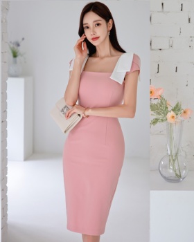 Slim Korean style fashion temperament frenum long dress