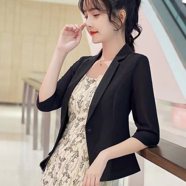 Short sleeve business suit coat for women