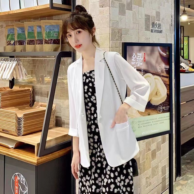 Loose sunscreen business suit thin coat for women