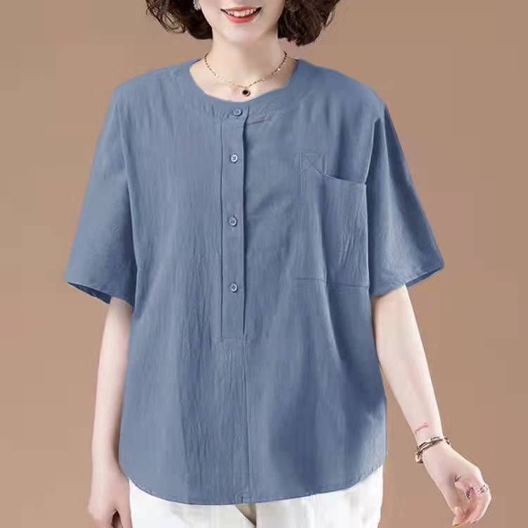Large yard pure cotton tops Cover belly shirt for women