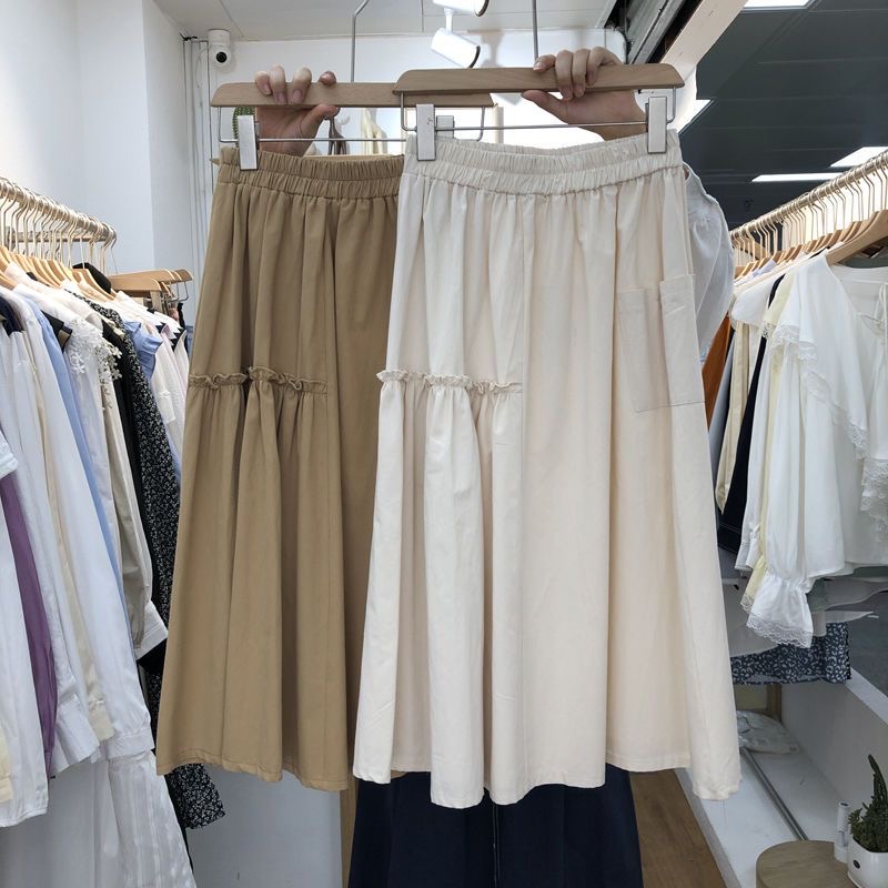 Lined all-match spring and summer Korean style skirt for women