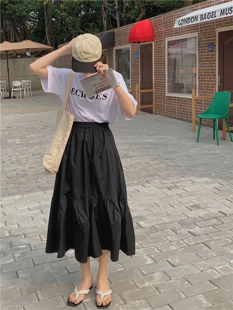 High waist lined slim Korean style temperament skirt