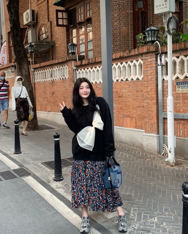 Korean style high waist long dress all-match skirt