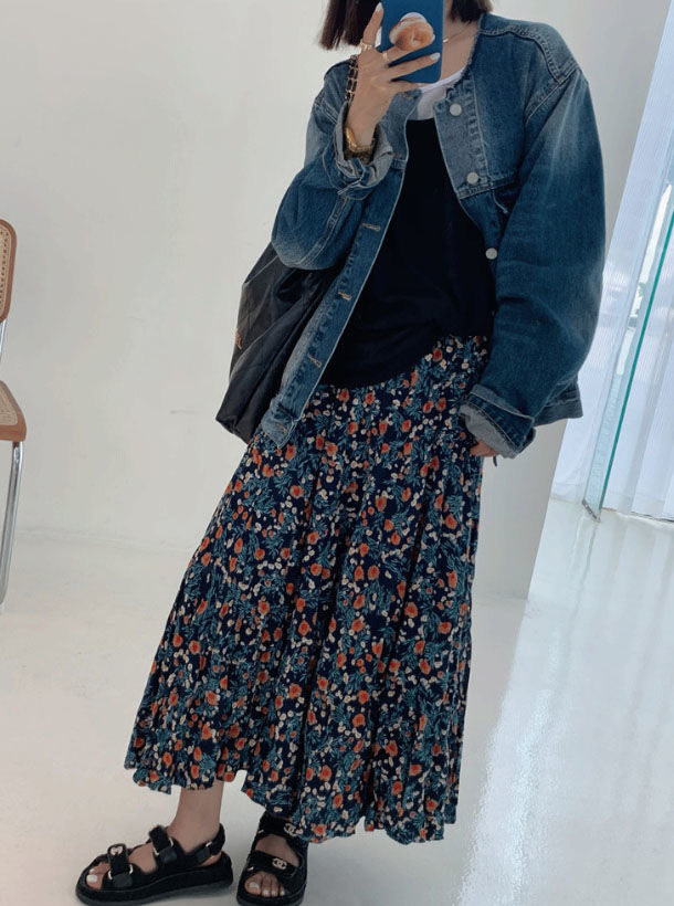 Korean style high waist long dress all-match skirt