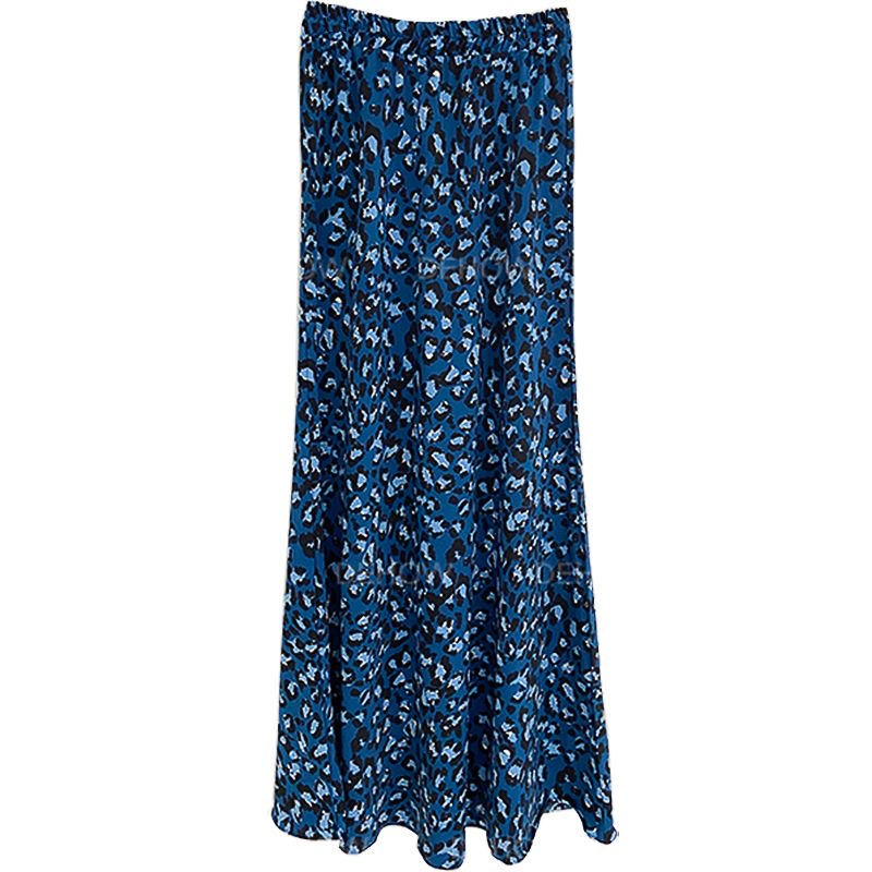 All-match high waist skirt floral lined long skirt