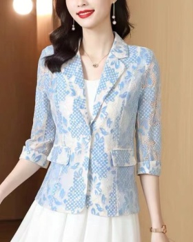 Short sleeve slim coat thin business suit for women