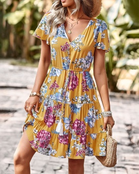 European style vacation T-back summer dress