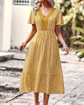 Printing summer dress European style long dress