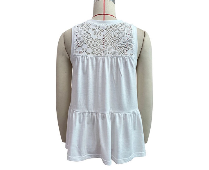 Summer sleeveless white tops for women