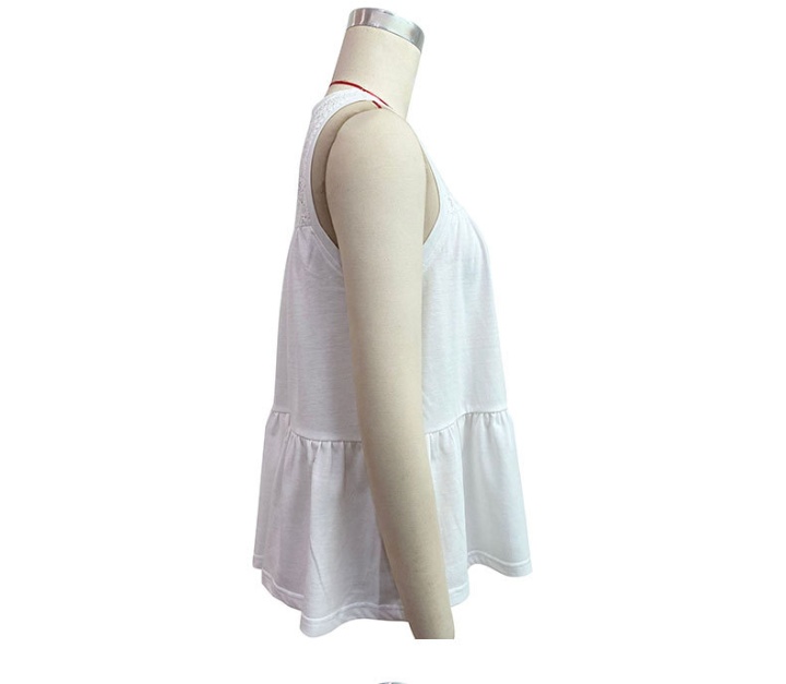 Summer sleeveless white tops for women