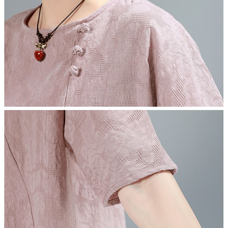 Loose short sleeve tops summer embroidered T-shirt for women