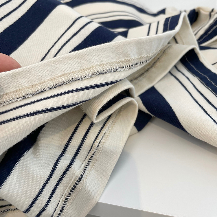 Summer cotton tops stripe T-shirt for women