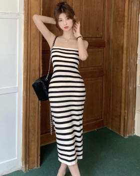 Slim sling stripe dress