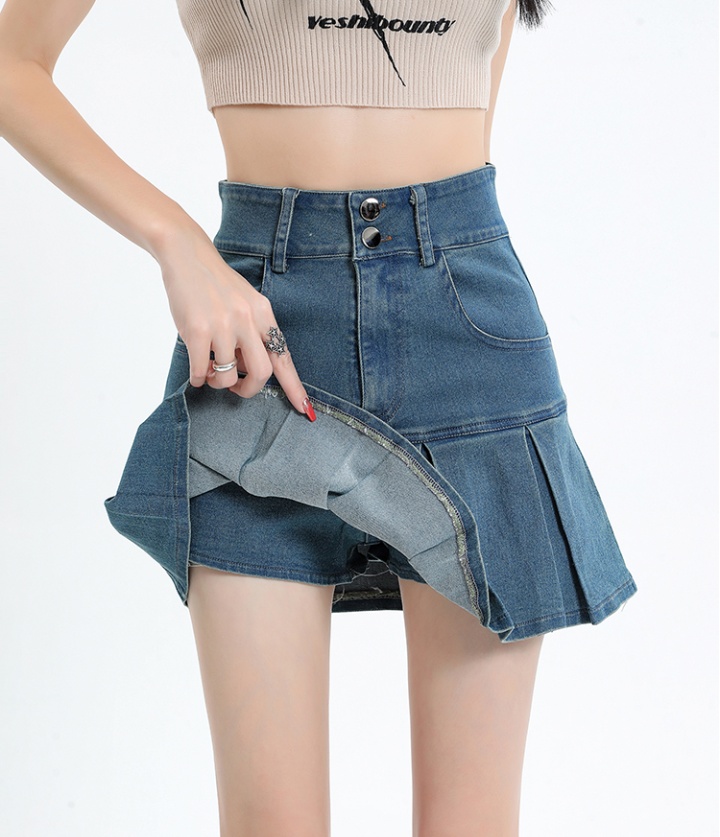 Anti emptied denim short skirt spicegirl skirt