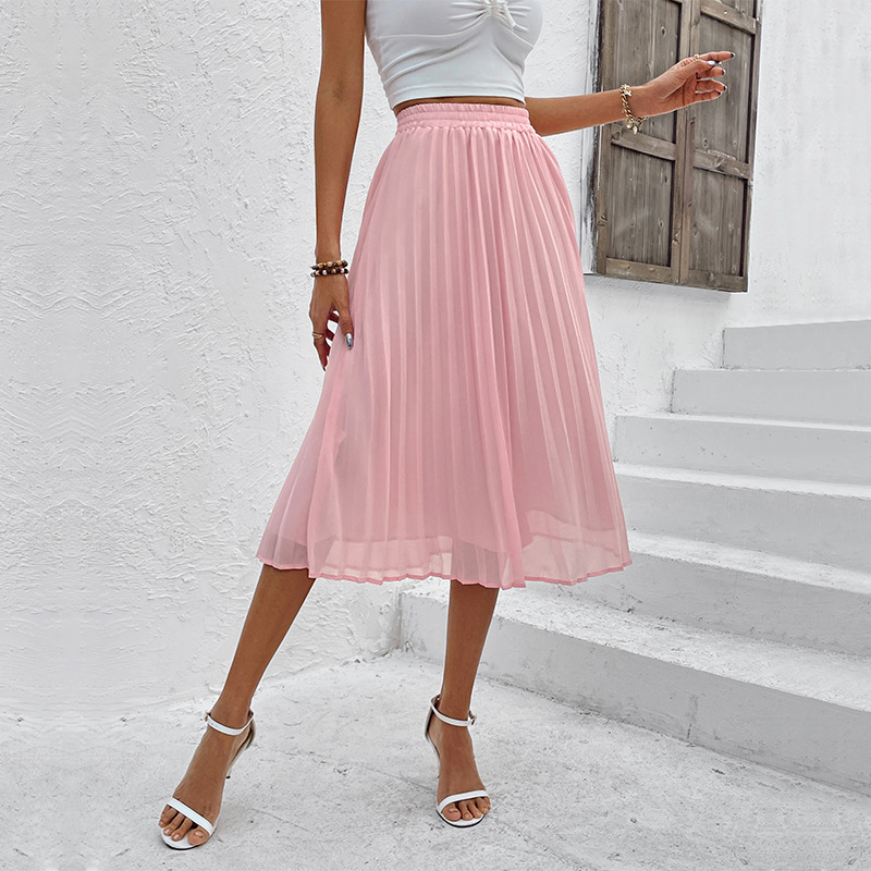 Summer pure fashion pleated chiffon European style skirt