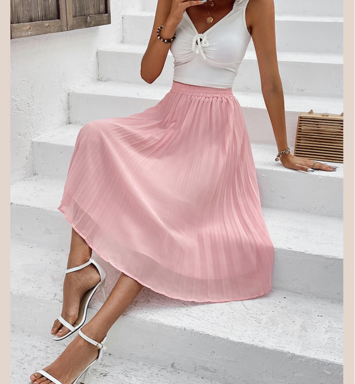 Summer pure fashion pleated chiffon European style skirt