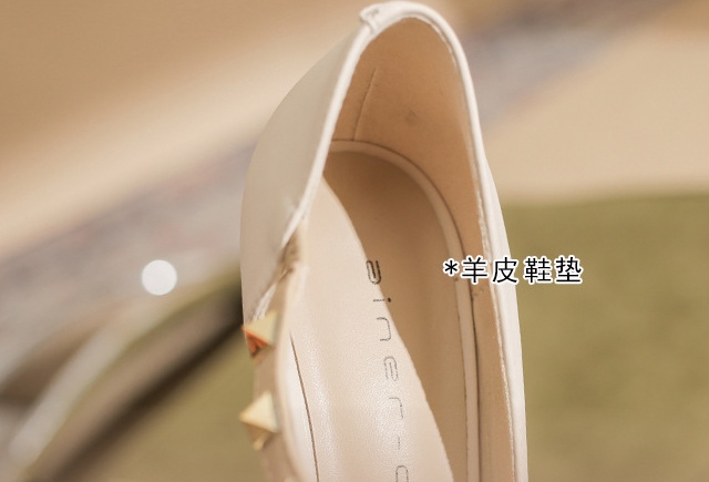 Sheepskin shoes fine-root high-heeled shoes for women