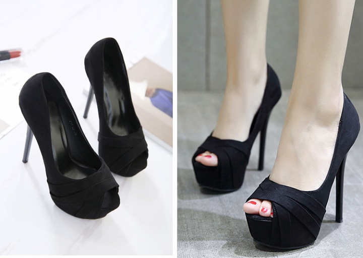 High-heeled fish mouth shoes