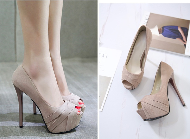 High-heeled fish mouth shoes
