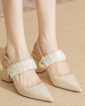 Pointed high-heeled shoes thick sandals for women