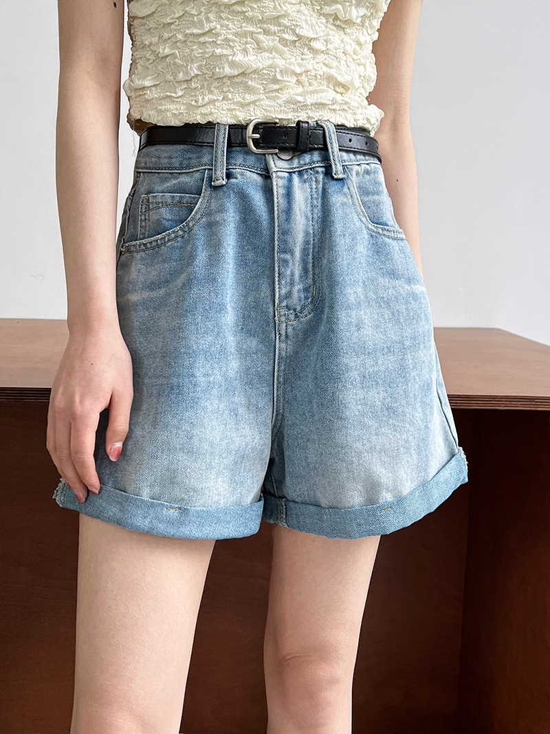 Slim summer short jeans crimping shorts for women