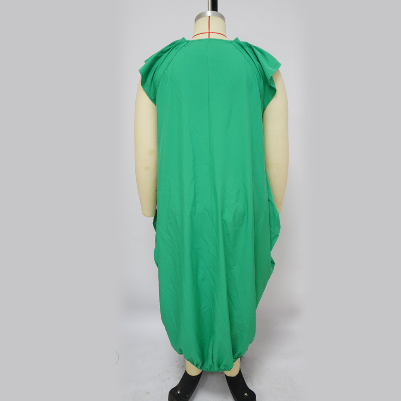 Pure double pocket large yard fashion dress for women