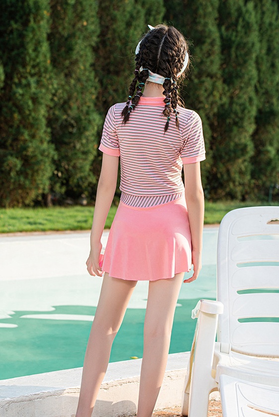 Vacation stripe skirt child lovely swimwear