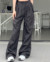 Spring wicking wide leg pants retro straight casual pants